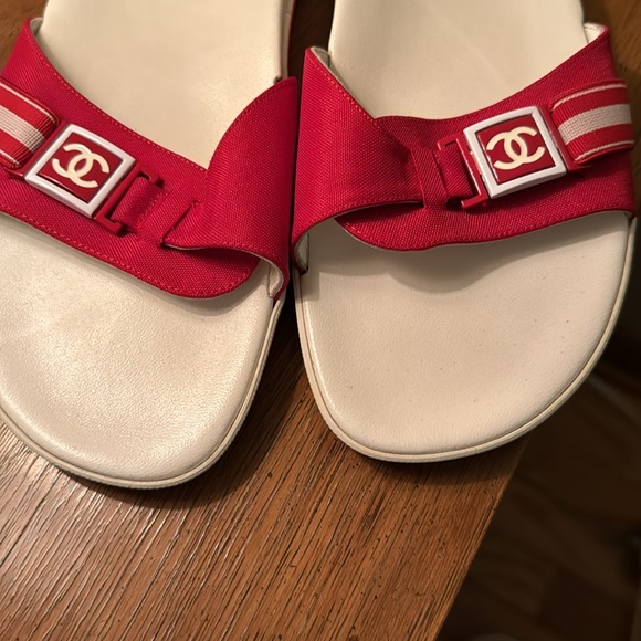 Authentic Chanel Logo Mules - Picture 3 of 9